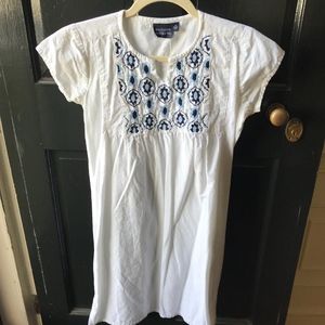 Madison Mathews Blue Floral Embroidered Dress